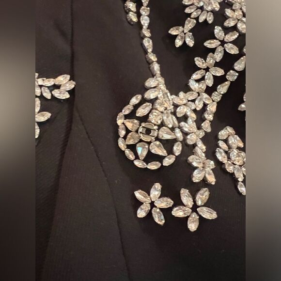 L’AGENCE Clementine Crystal Rhinestone Embellished Peak Lapel Blazer Bla… - Picture 9 of 16